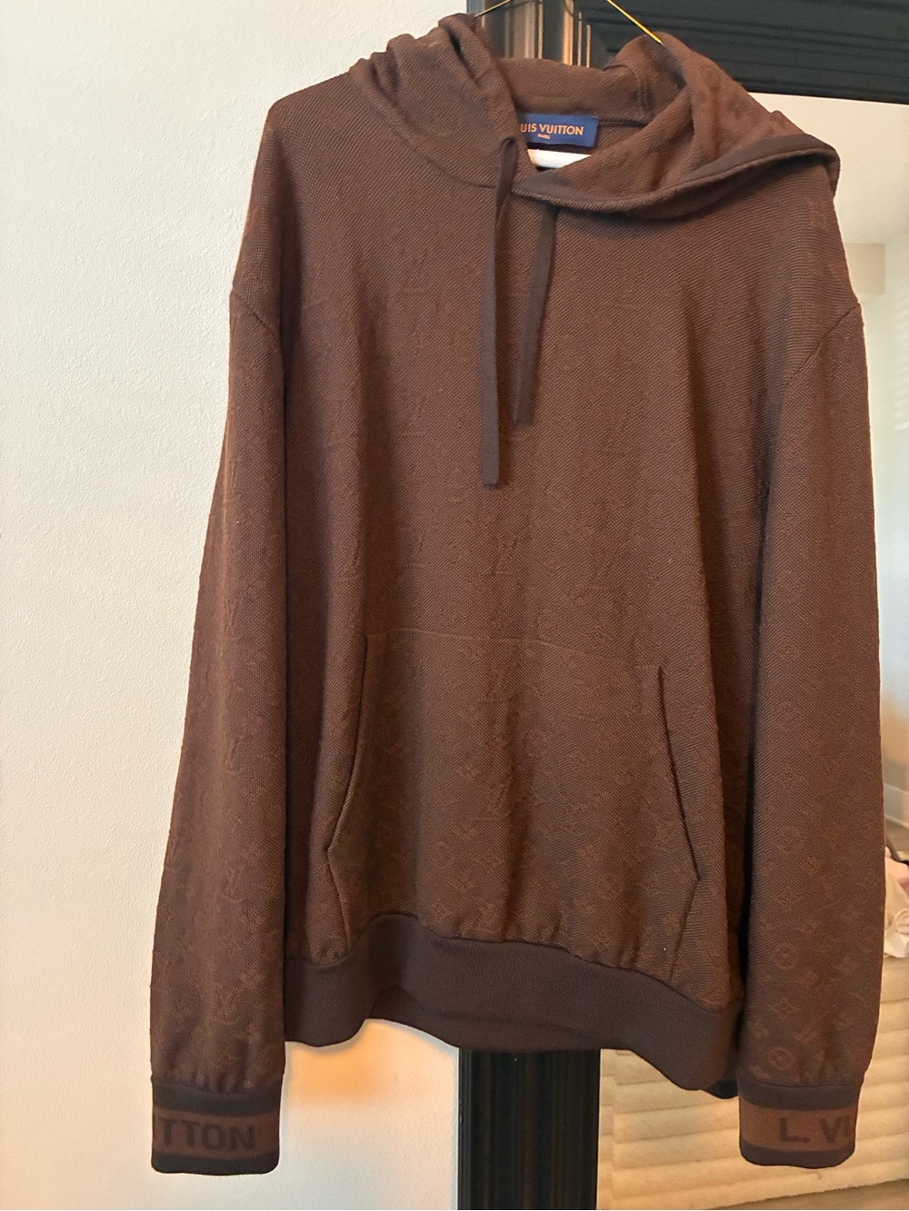 Louis Vuitton FW21 Monogram Jacquard Track Hoodie Brown XL (Virgil Abloh)